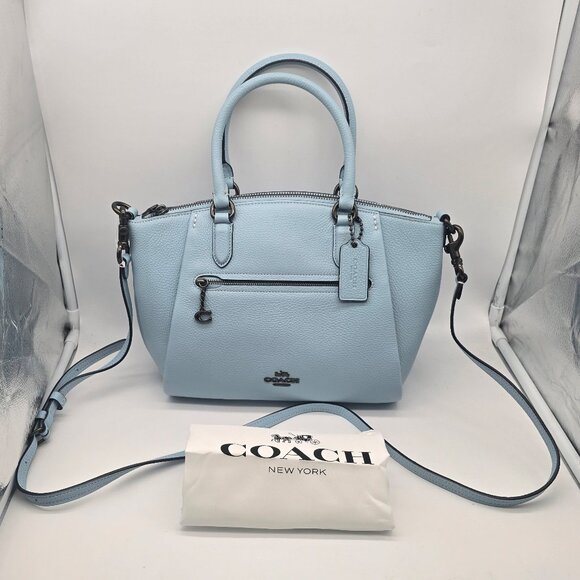 Coach Pebbled Elise Satchel 79316 Waterfall - Picture 1 of 8